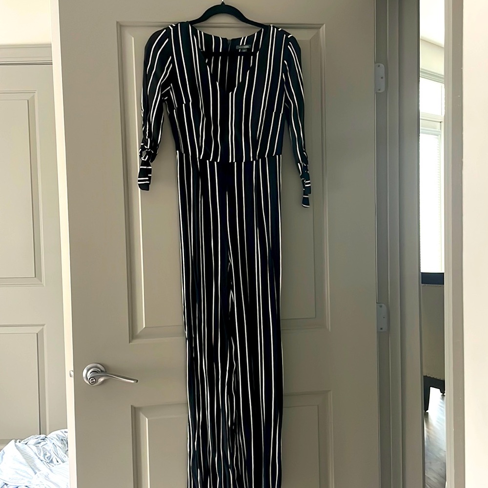 Never worn black and white pinstripe jumpsuit